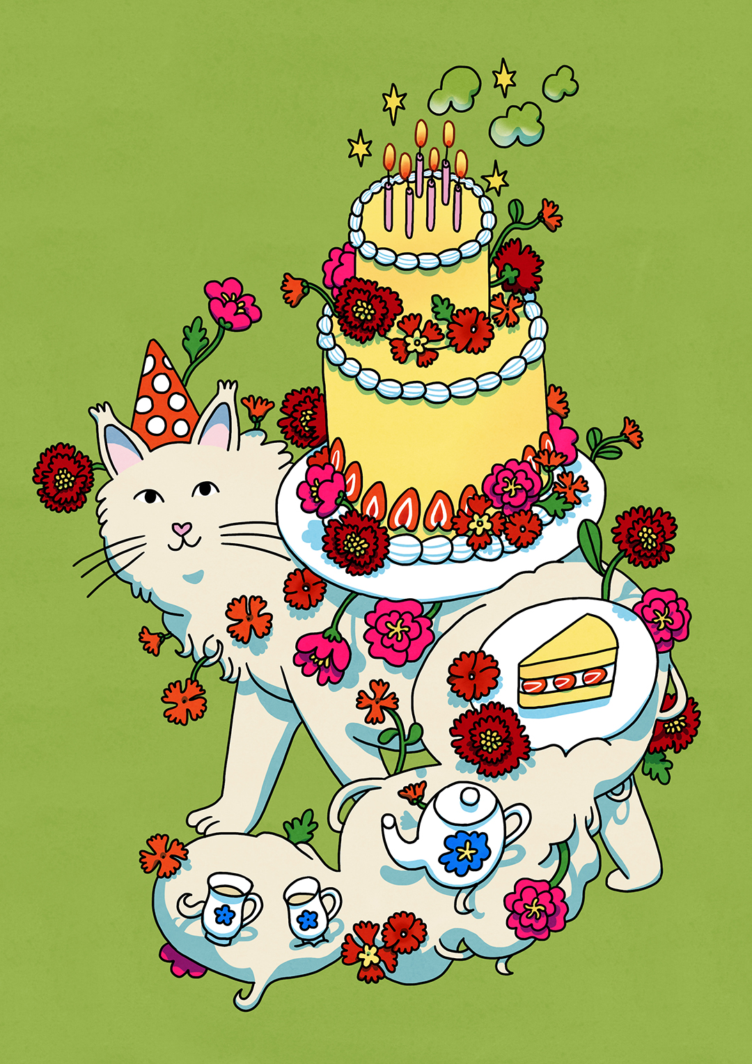 cute cat birthday card