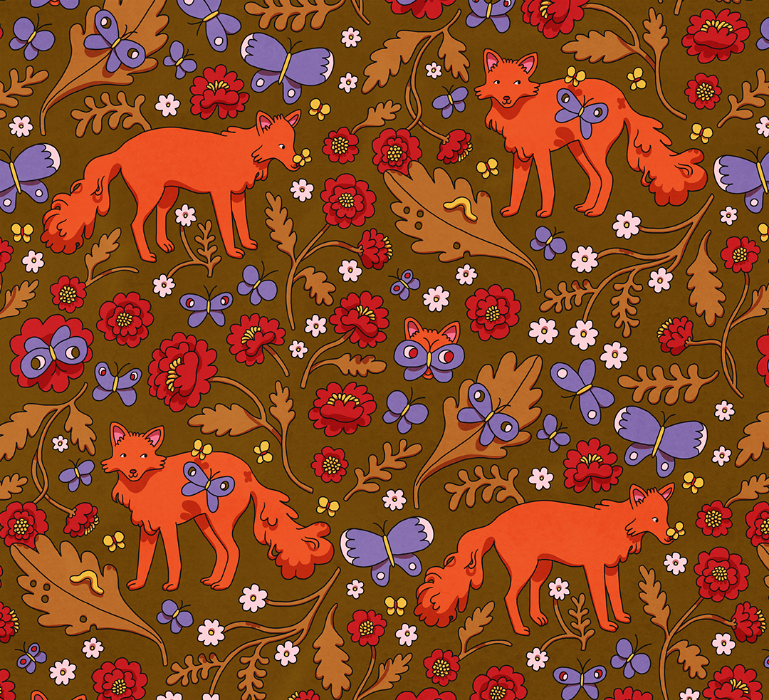 fox surface pattern design