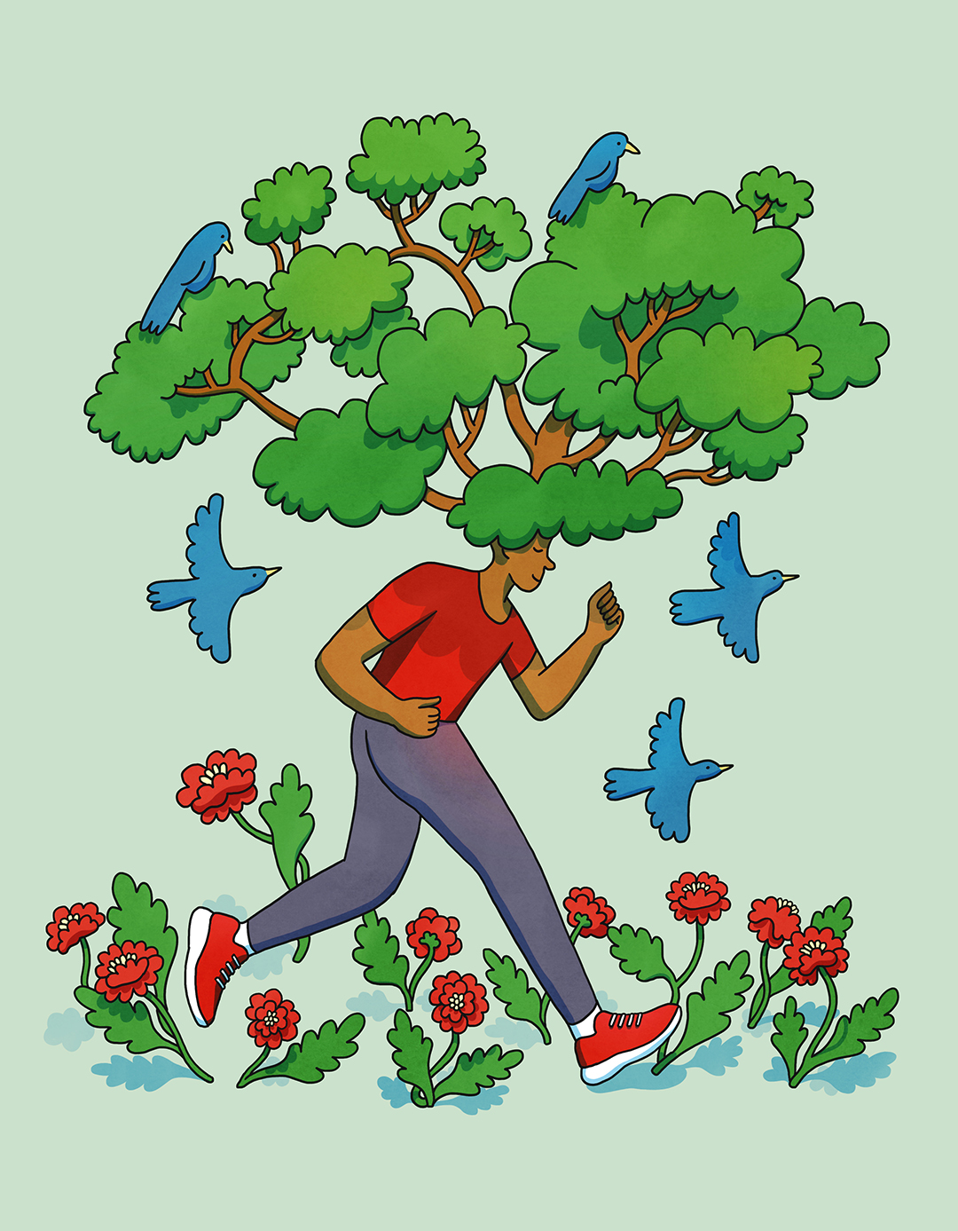 illustration of the calm running brings