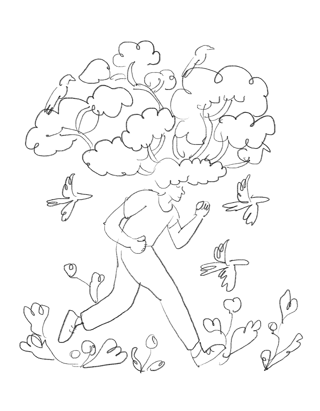 running nature illustration