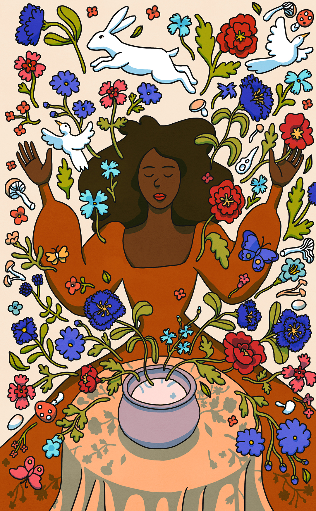 witch whimsical fantasy illustration