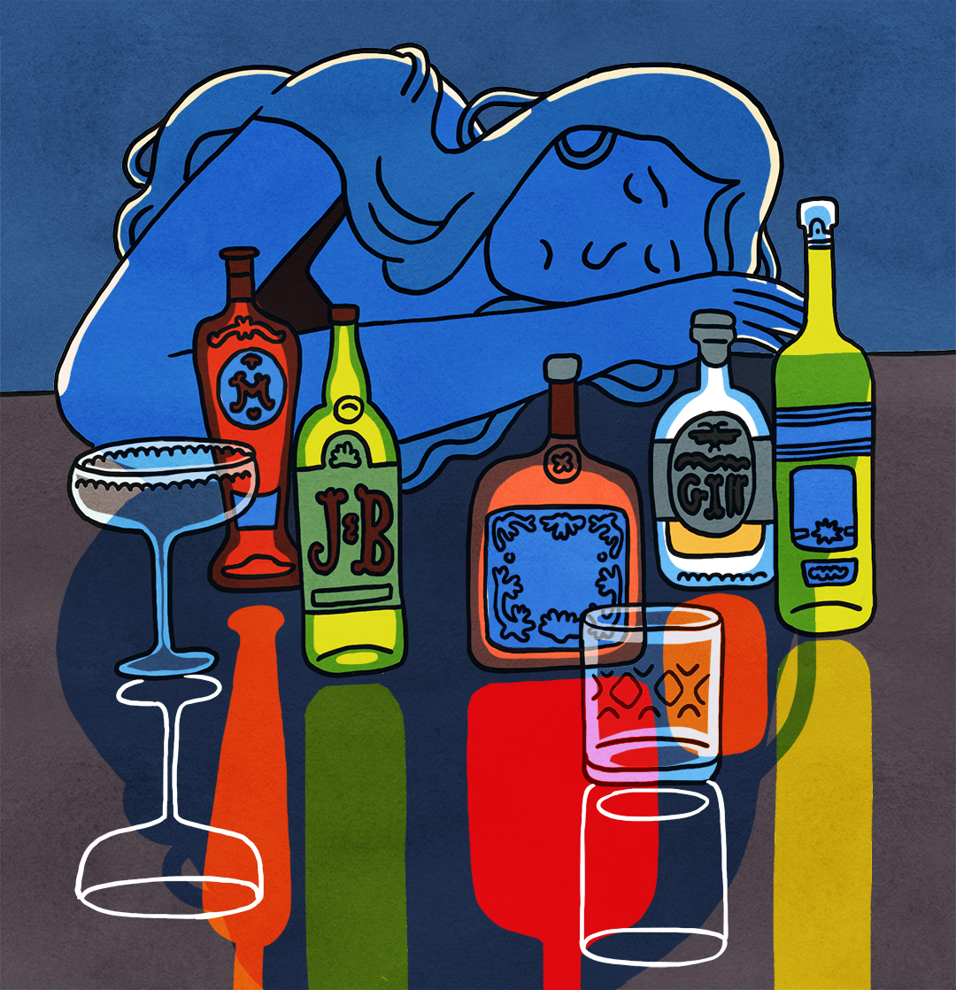 illustration of an alcoholic