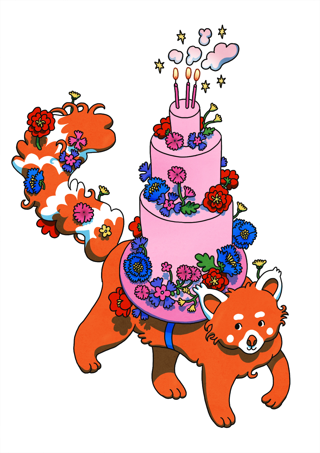 birthday animal 'feestbeest' illustration