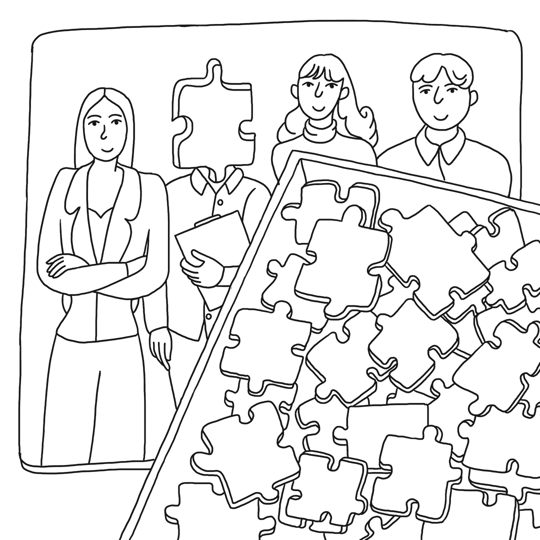 headhunting illustration line-art