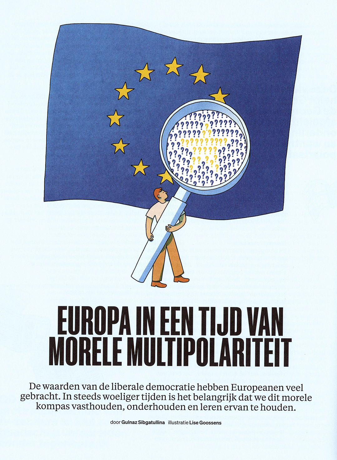 illustration about about how Europe should hold on to the values of liberal democracy in an increasingly divided and unstable world