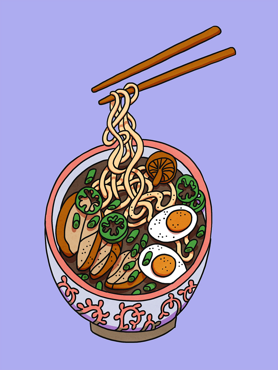 ramen food illustration
