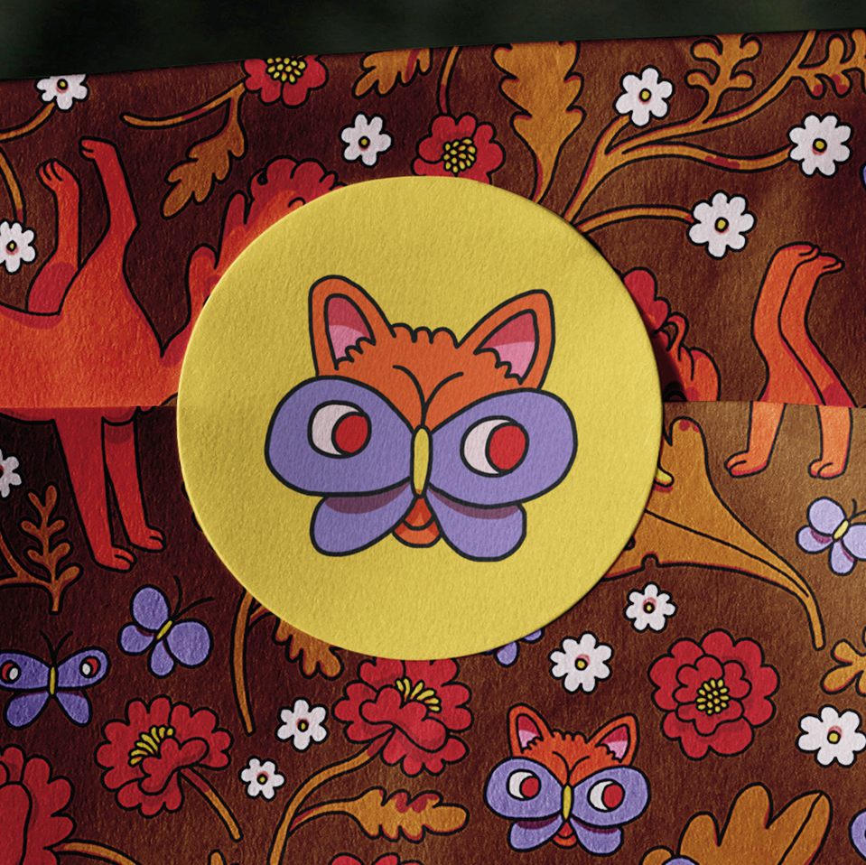 illustrated sticker for branding