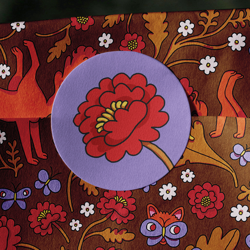 illustrated sticker for branding