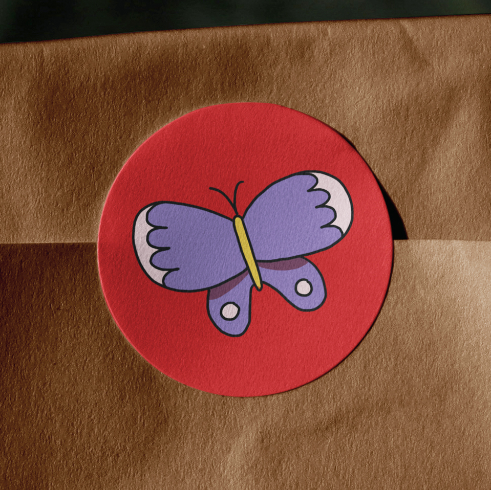 illustrated sticker for branding