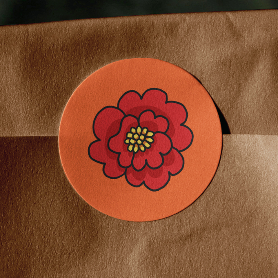 illustrated sticker for branding