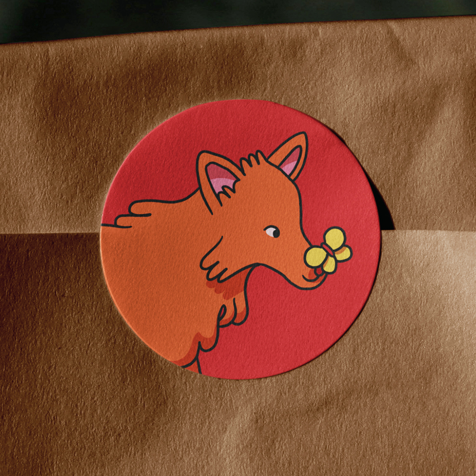 illustrated sticker for branding