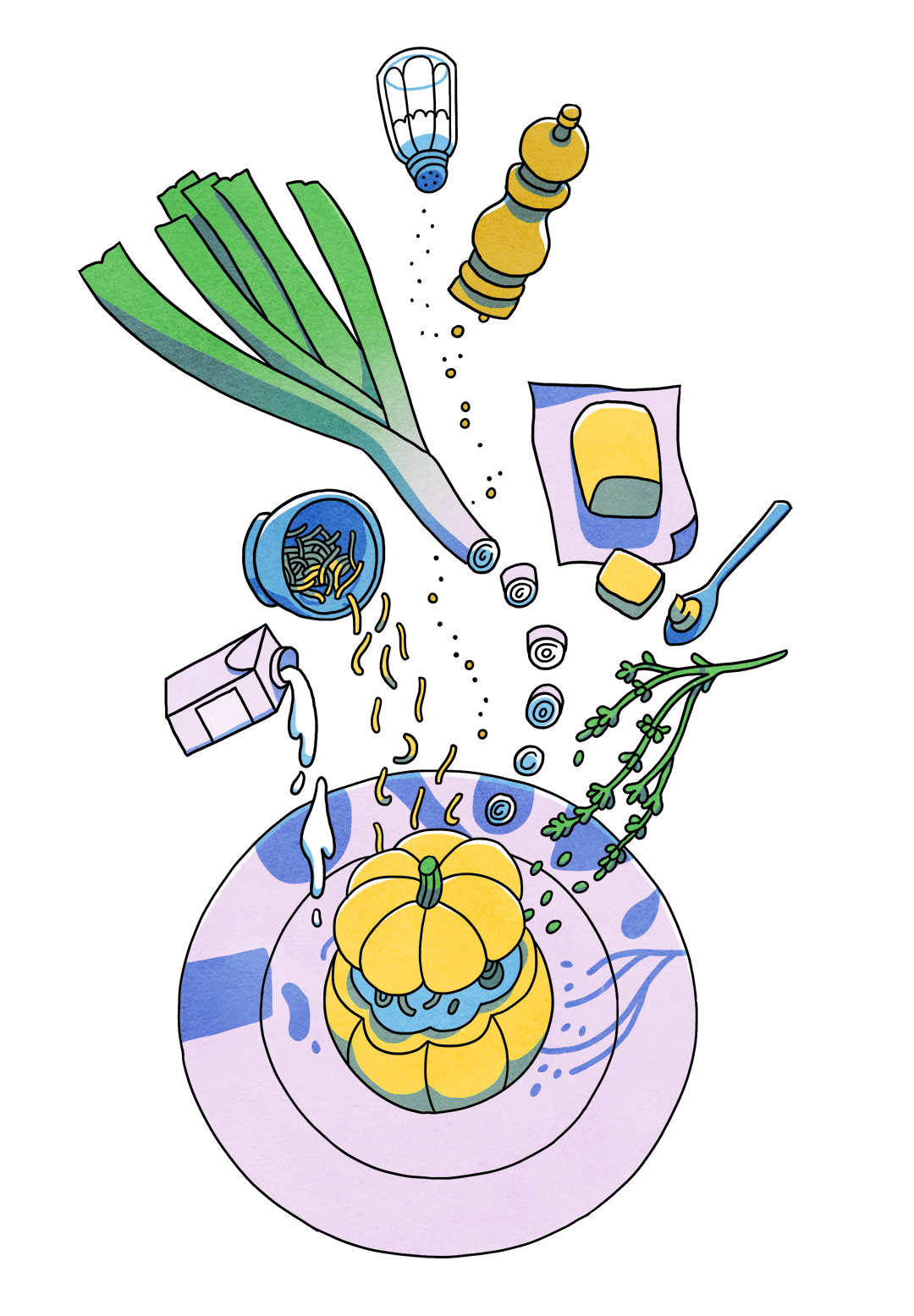 pumpkin recipe food illustration